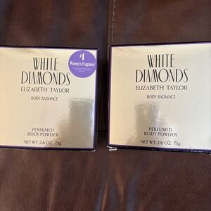 (2) WHITE DIAMONDS Elizabeth Taylor, 2.6 oz Perfumed Body Powder Women NEW